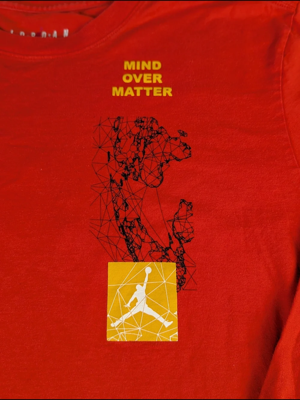Jordan‎ Mind Over Matter Red Graphic Logo Men's M Long Sleeve T-Shirt